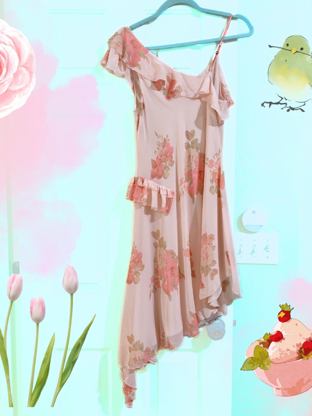 🌸NWT Free People Alma Midi Dress-Pink Rose Floral. - Picture 3 of 15